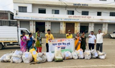 स्वातंत्र्याच्या अमृतमहोत्सव निमित्ताने नेहरू युवा केंद्राचे चाकण बाजार समितीमध्ये स्वच्छता अभियान