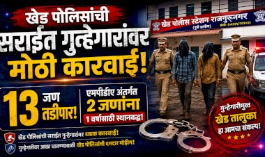 Khed police take major action against criminals | खेड पोलिसांची सराईत गुन्हेगारांवर मोठी कारवाई; १३ जण तडीपार, एमपीडीए अंतर्गत दोघांना एक वर्षासाठी स्थानबद्ध