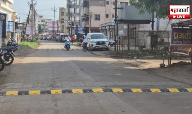 राजगुरूनगरच्या तिन्हेवाडी रोडवर स्वखर्चाने दोन गतिरोधक; सोमनाथ ढोले यांचा पुढाकार